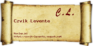 Czvik Levente névjegykártya